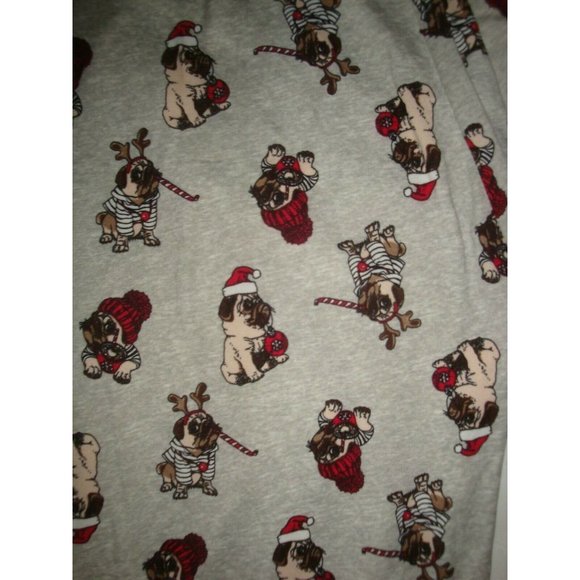 Santa's Treasures Women's Sleep Pajama Lounge Joggers X-mas English Bull Dog M - Picture 2 of 3